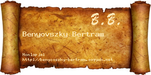 Benyovszky Bertram névjegykártya